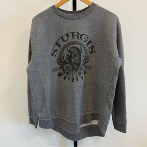 Sturgis South Dakota Gray Buffalo Graphic Sweatshirt Women’s Large Travel Bike